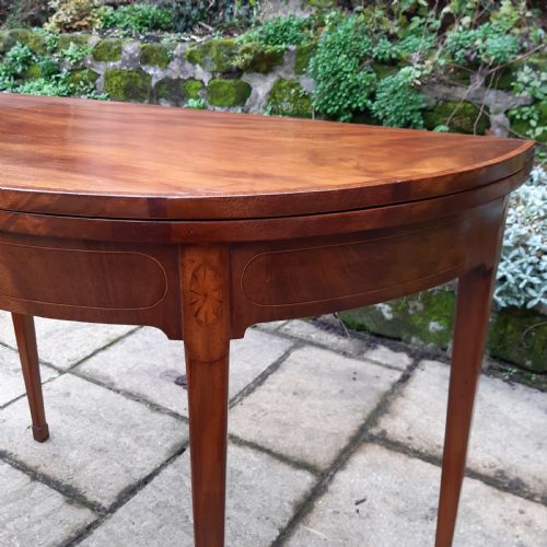 GEORGIAN DEMI LUNE INLAID CARD TABLE - ADDITIONAL PHOTO 10