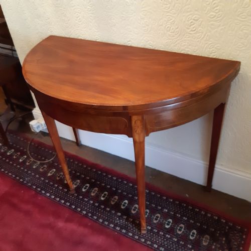 GEORGIAN DEMI LUNE INLAID CARD TABLE - ADDITIONAL PHOTO 12