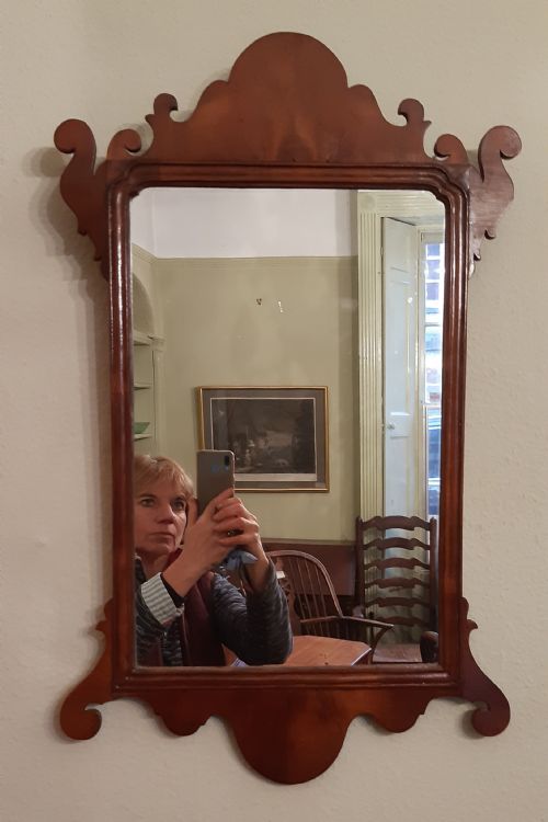 georgian walnut fret wall or fretwork mirror - CATEGORY: ANTIQUE MIRRORS - DATED GEORGIAN