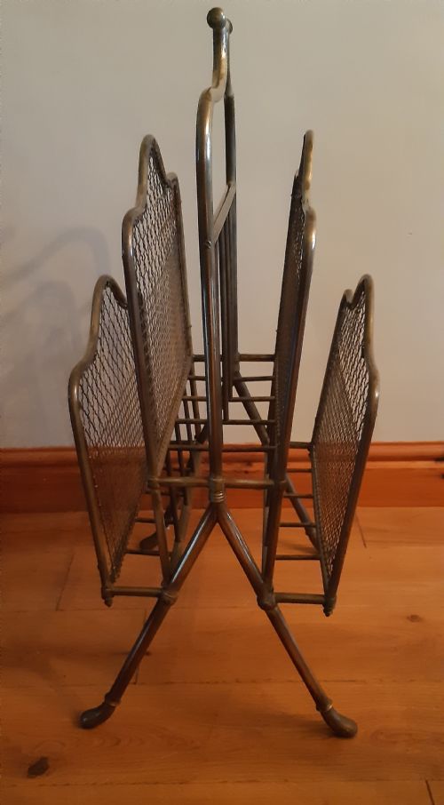 RARE BRASS MAGAZINE RACK - ADDITIONAL PHOTO 2