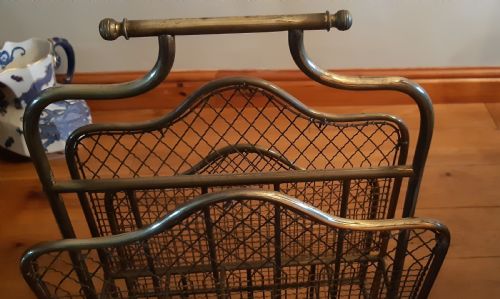 RARE BRASS MAGAZINE RACK - ADDITIONAL PHOTO 5