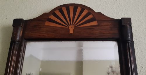RARE INLAID OAK PIER WALL MIRROR - ADDITIONAL PHOTO 2