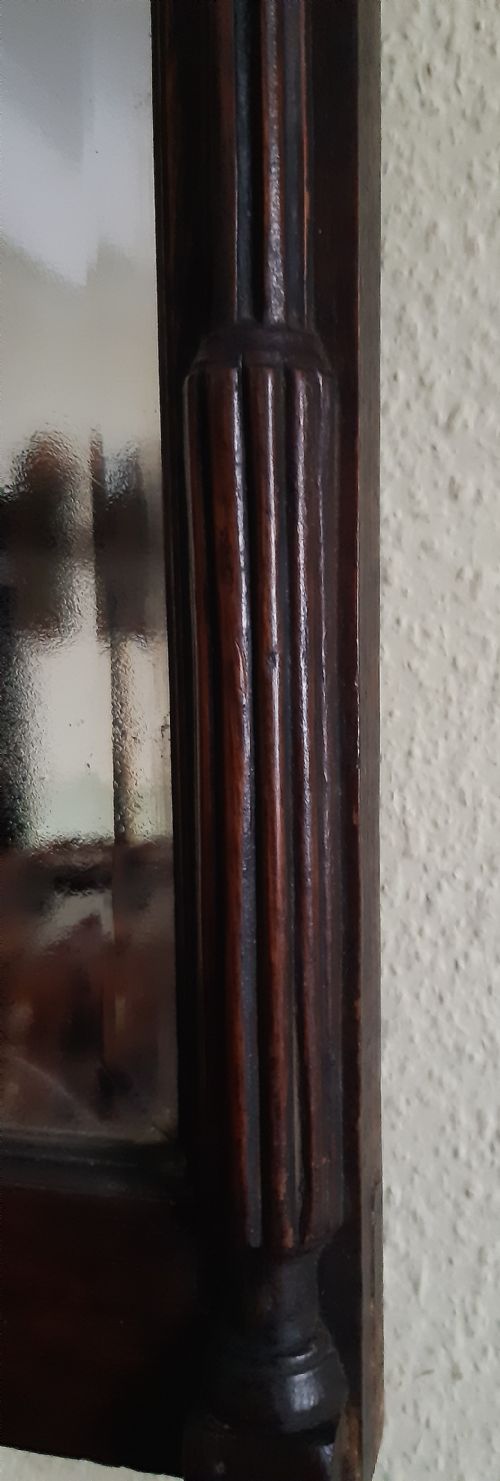 RARE INLAID OAK PIER WALL MIRROR - ADDITIONAL PHOTO 3
