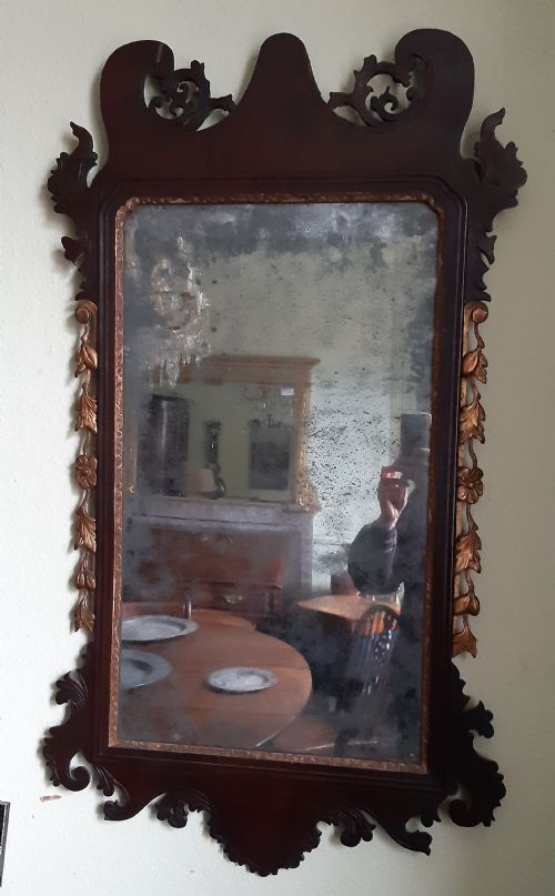 18th century mahogany fret or fretwork mirror - CATEGORY: ANTIQUE MIRRORS - DATED 18TH CENTURY