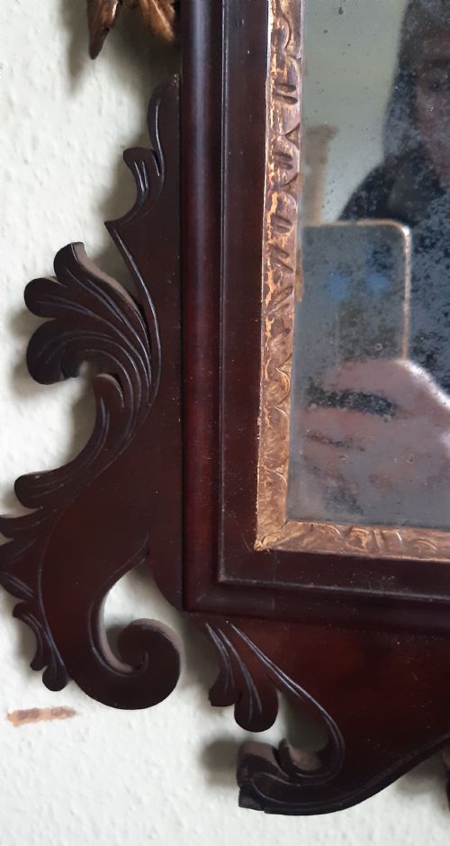 18TH CENTURY MAHOGANY FRET OR FRETWORK MIRROR - ADDITIONAL PHOTO 1