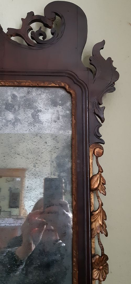 18TH CENTURY MAHOGANY FRET OR FRETWORK MIRROR - ADDITIONAL PHOTO 2