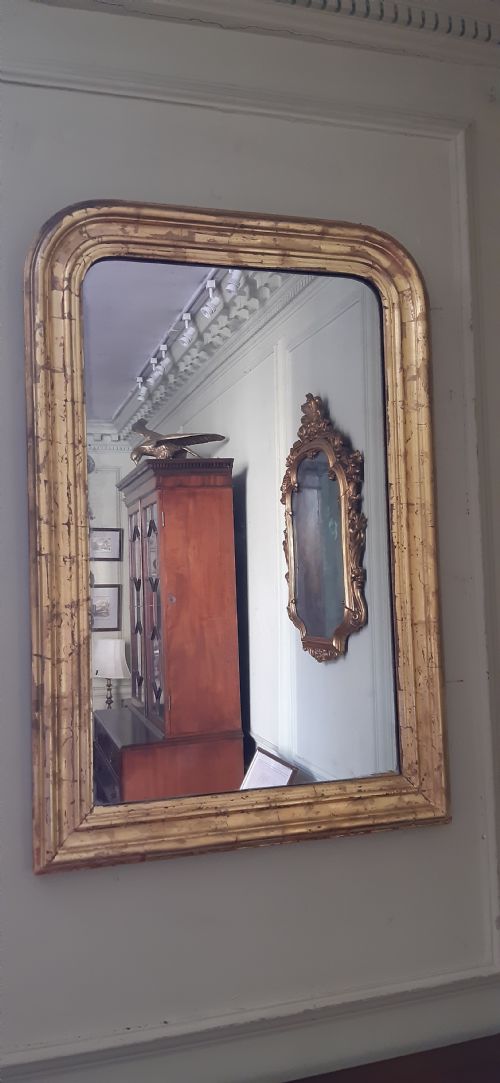 19TH CENTURY GILT OR GILTWOOD WALL MIRROR OVERMANTLE - ADDITIONAL PHOTO 1