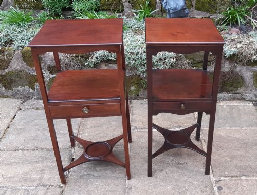 a matched pair of bedside tables - CATEGORY: ANTIQUE CABINETS - DATED 1800