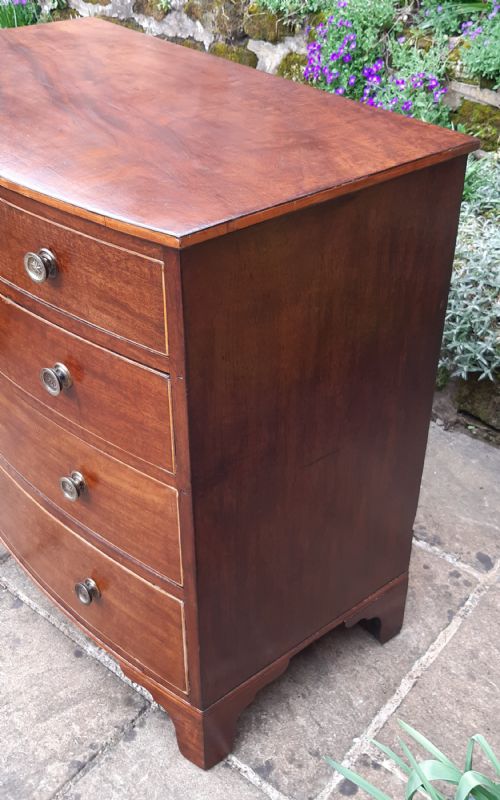 BOW FRONT CHEST OF DRAWERS - ADDITIONAL PHOTO 5