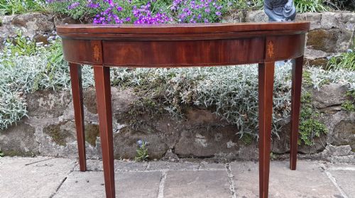 GEORGIAN DEMI LUNE MAHOGANY TABLE - ADDITIONAL PHOTO 2
