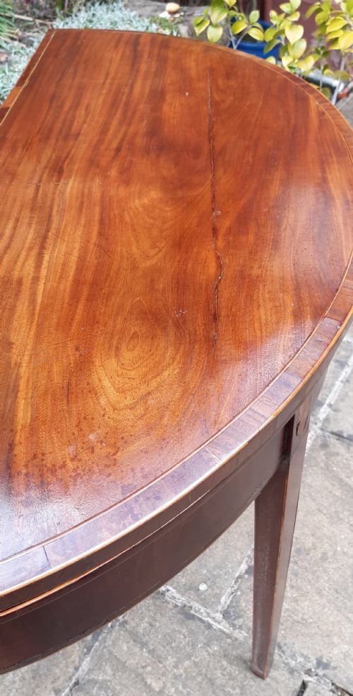 GEORGIAN DEMI LUNE MAHOGANY TABLE - ADDITIONAL PHOTO 4