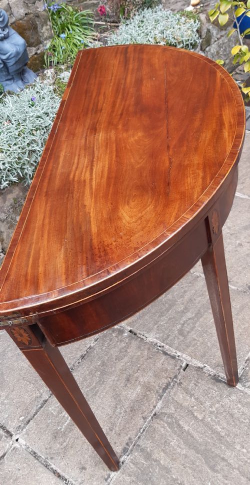GEORGIAN DEMI LUNE MAHOGANY TABLE - ADDITIONAL PHOTO 7