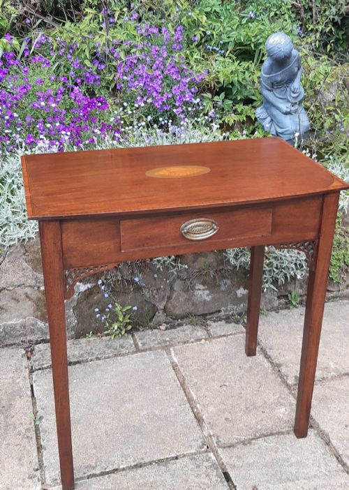 mahogany inlaid side table - CATEGORY: ANTIQUE TABLES - DATED 19TH CENTURY