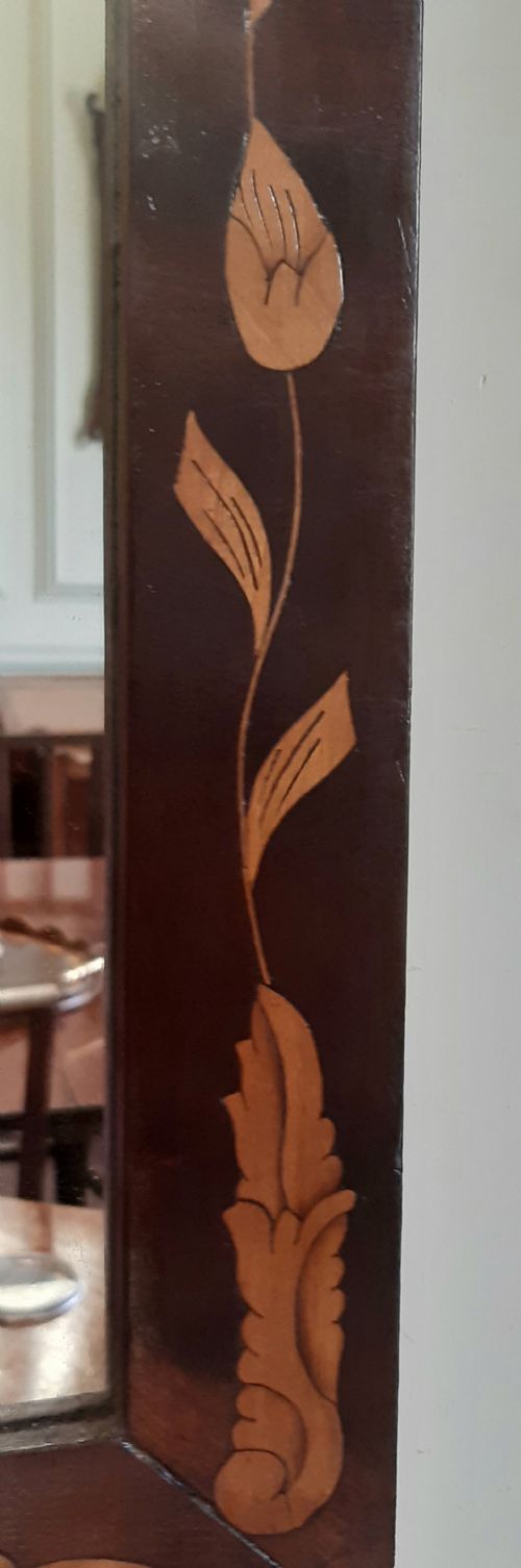 INLAID MAHOGANY WALL MIRROR - ADDITIONAL PHOTO 2