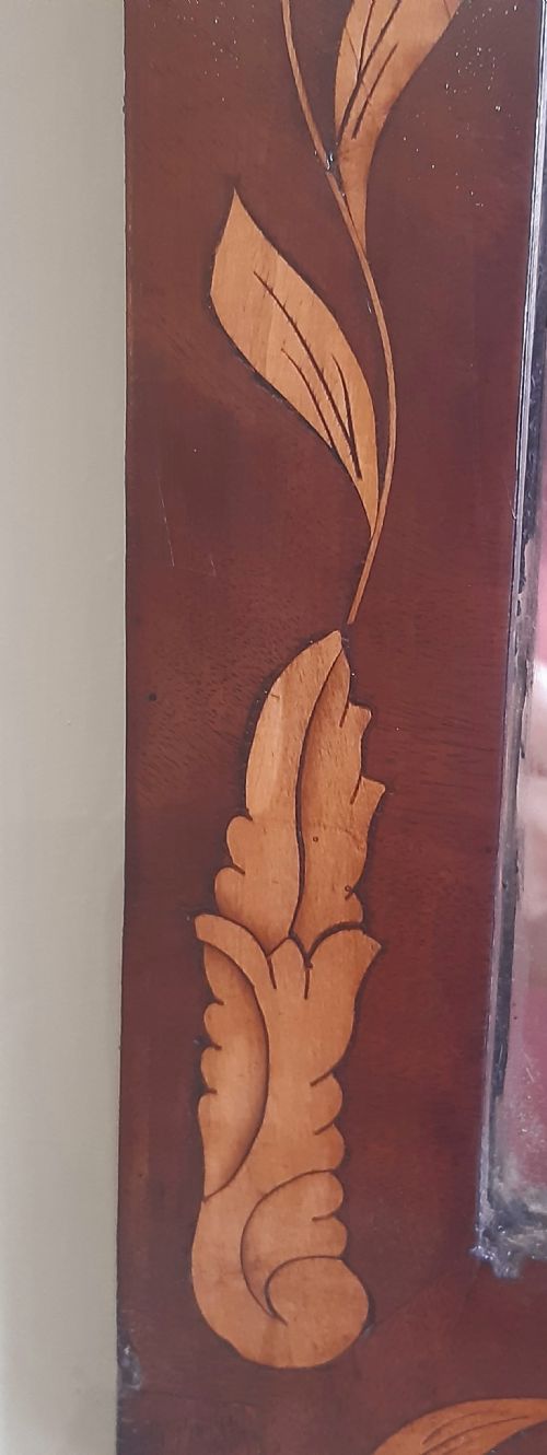 INLAID MAHOGANY WALL MIRROR - ADDITIONAL PHOTO 4