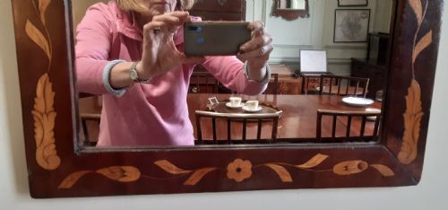 INLAID MAHOGANY WALL MIRROR - ADDITIONAL PHOTO 6