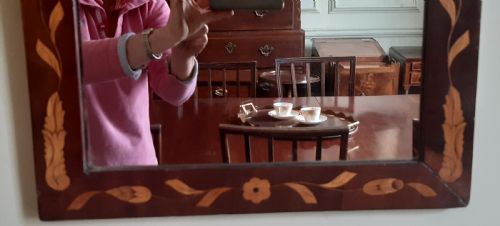 INLAID MAHOGANY WALL MIRROR - ADDITIONAL PHOTO 7