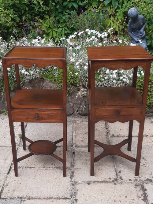 MATCHED PAIR GEORGIAN BEDSIDE TABLES - ADDITIONAL PHOTO 1