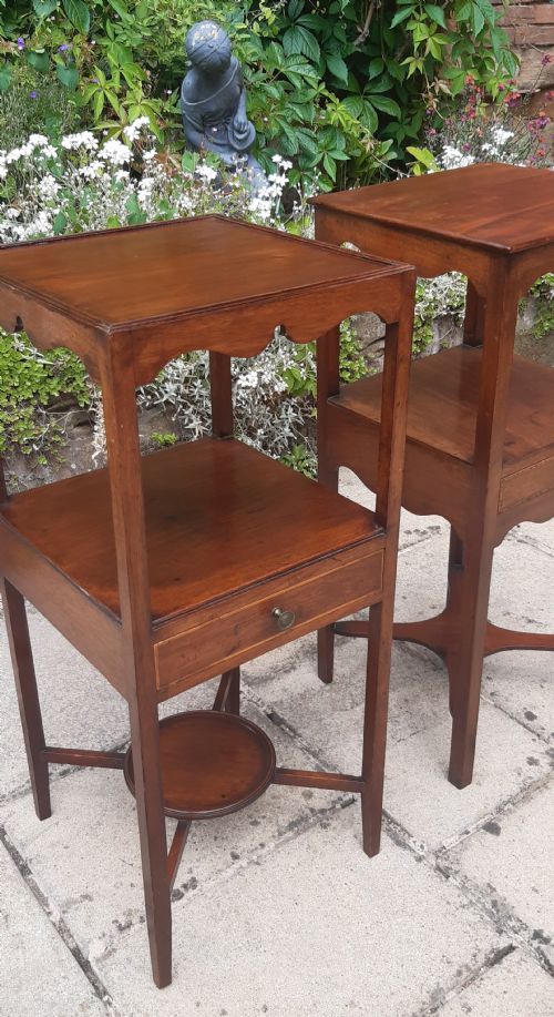MATCHED PAIR GEORGIAN BEDSIDE TABLES - ADDITIONAL PHOTO 4