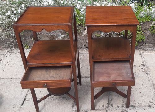 MATCHED PAIR GEORGIAN BEDSIDE TABLES - ADDITIONAL PHOTO 10