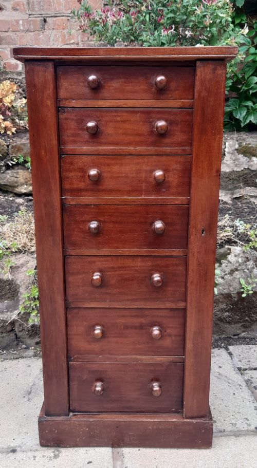 19TH CENTURY MAHOGANY WELLINGTON CHEST - ADDITIONAL PHOTO 1