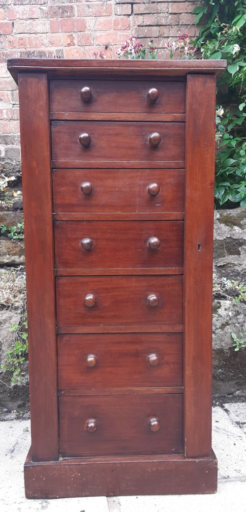 19TH CENTURY MAHOGANY WELLINGTON CHEST - ADDITIONAL PHOTO 6