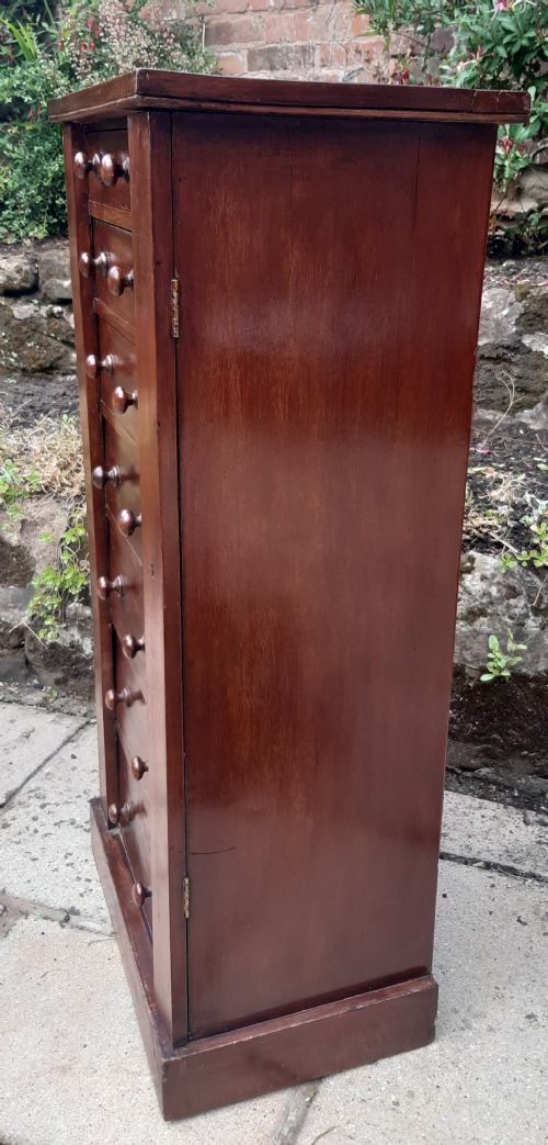 19TH CENTURY MAHOGANY WELLINGTON CHEST - ADDITIONAL PHOTO 9