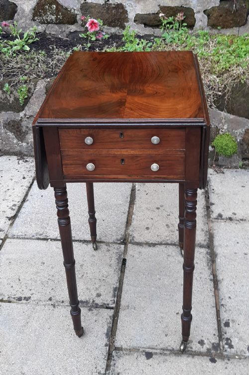 rosewood small pembroke work table - CATEGORY: ANTIQUE TABLES - DATED REGENCY