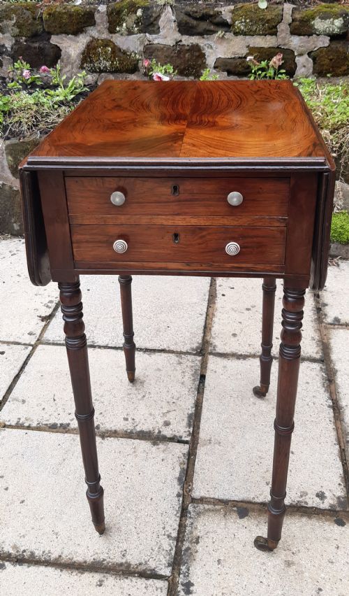 ROSEWOOD SMALL PEMBROKE WORK TABLE - ADDITIONAL PHOTO 2