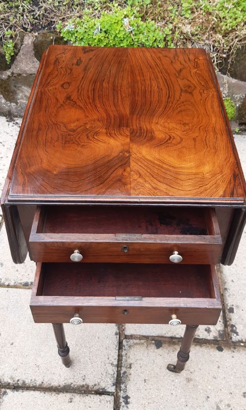 ROSEWOOD SMALL PEMBROKE WORK TABLE - ADDITIONAL PHOTO 3