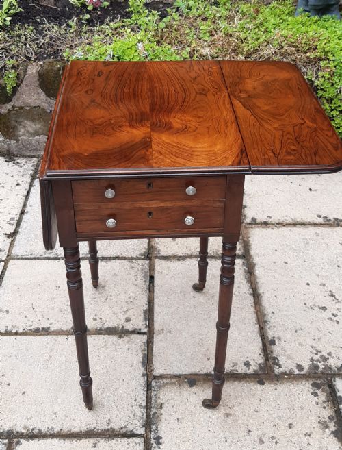 ROSEWOOD SMALL PEMBROKE WORK TABLE - ADDITIONAL PHOTO 5