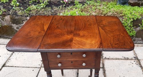 ROSEWOOD SMALL PEMBROKE WORK TABLE - ADDITIONAL PHOTO 6