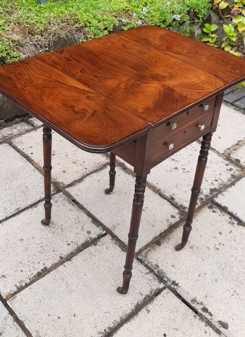 ROSEWOOD SMALL PEMBROKE WORK TABLE - ADDITIONAL PHOTO 7