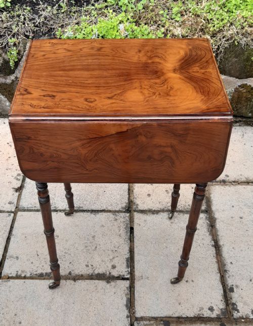 ROSEWOOD SMALL PEMBROKE WORK TABLE - ADDITIONAL PHOTO 10