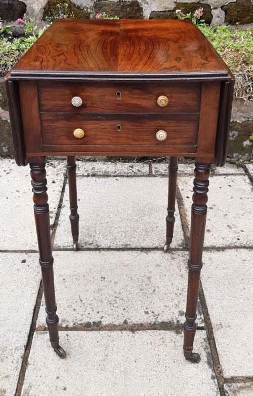 ROSEWOOD SMALL PEMBROKE WORK TABLE - ADDITIONAL PHOTO 11