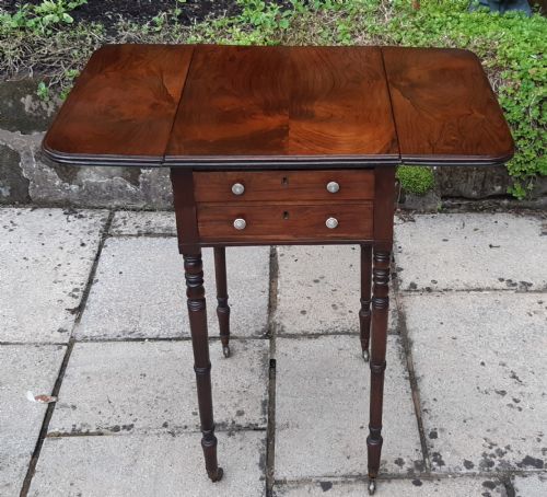 ROSEWOOD SMALL PEMBROKE WORK TABLE - ADDITIONAL PHOTO 12