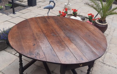LARGE GEORGIAN OAK DINING TABLE - ADDITIONAL PHOTO 4