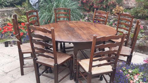 LARGE GEORGIAN OAK DINING TABLE - ADDITIONAL PHOTO 7