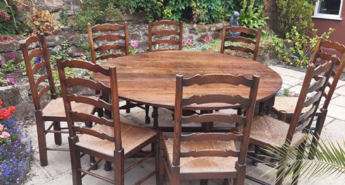 LARGE GEORGIAN OAK DINING TABLE - ADDITIONAL PHOTO 8