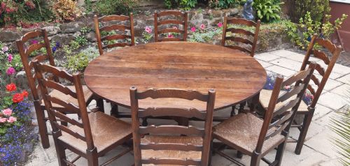 LARGE GEORGIAN OAK DINING TABLE - ADDITIONAL PHOTO 9