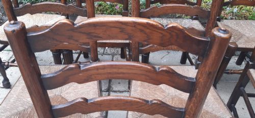 SET OF 8 LADDER BACK CHAIRS 19TH CENTURY - ADDITIONAL PHOTO 5