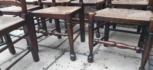 SET OF 8 LADDER BACK CHAIRS 19TH CENTURY - ADDITIONAL PHOTO 6