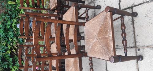 SET OF 8 LADDER BACK CHAIRS 19TH CENTURY - ADDITIONAL PHOTO 9