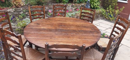 SET OF 8 LADDER BACK CHAIRS 19TH CENTURY - ADDITIONAL PHOTO 12