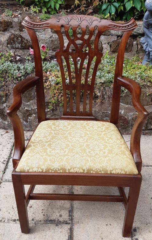GEORGIAN CHIPPENDALE MAHOGANY ARMCHAIR - ADDITIONAL PHOTO 4