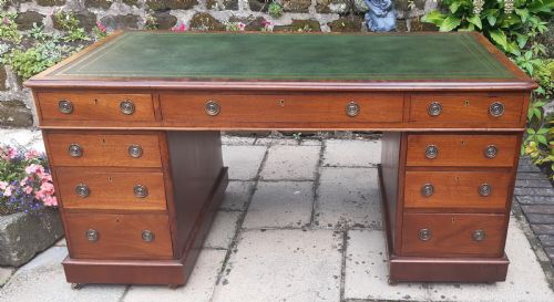 large victorian pedestal desk - CATEGORY: ANTIQUE DESKS - DATED VICTORIAN
