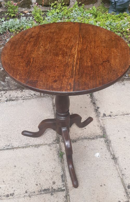OAK TRIPOD WINE TABLE - ADDITIONAL PHOTO 3