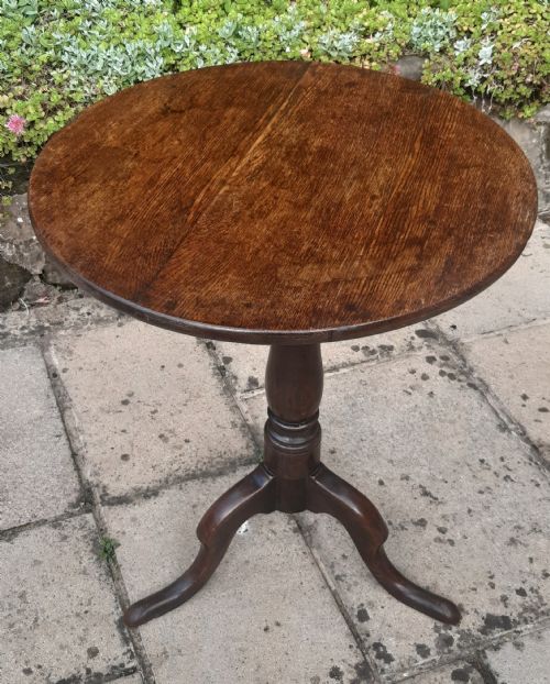 OAK TRIPOD WINE TABLE - ADDITIONAL PHOTO 6