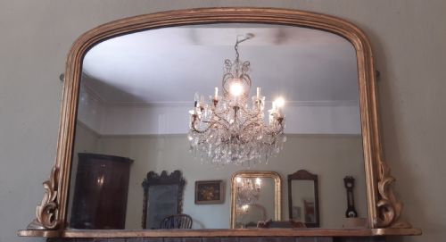 victorian giltwood overmantle overmantel - CATEGORY: ANTIQUE MIRRORS - DATED VICTORIAN
