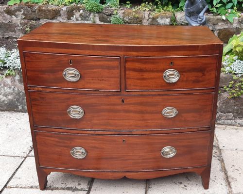 small bow front chest of drawers - CATEGORY: ANTIQUE CHEST OF DRAWERS - DATED REGENCY